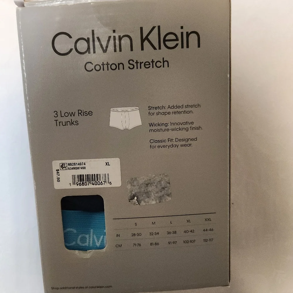✨️💕NWT Calvin Klein 3 Pack Boxers Cotton Stretch Blue White XL